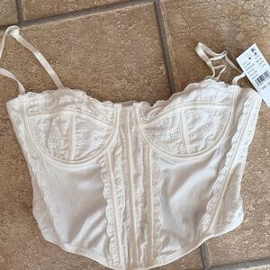 La Hearts Cream Lace Bustier by pac sun